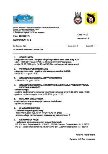 Komunikat nr 3