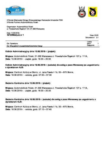 Informacja nr 1