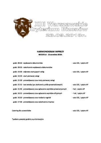 Harmonogram imprezy