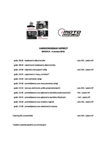 Harmonogram imprezy