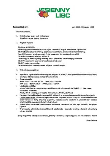 Komunikat nr1
