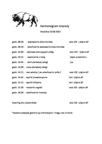 Harmonogram imprezy