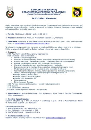 Program szkolenia