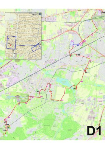 Wzorzec przejazdu D1 – mapa