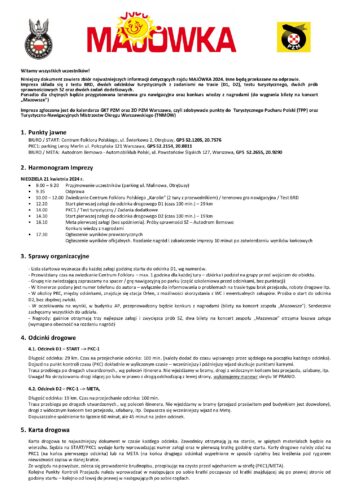 Komunikat / Odprawa uczestników