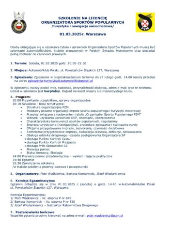 Program szkolenia